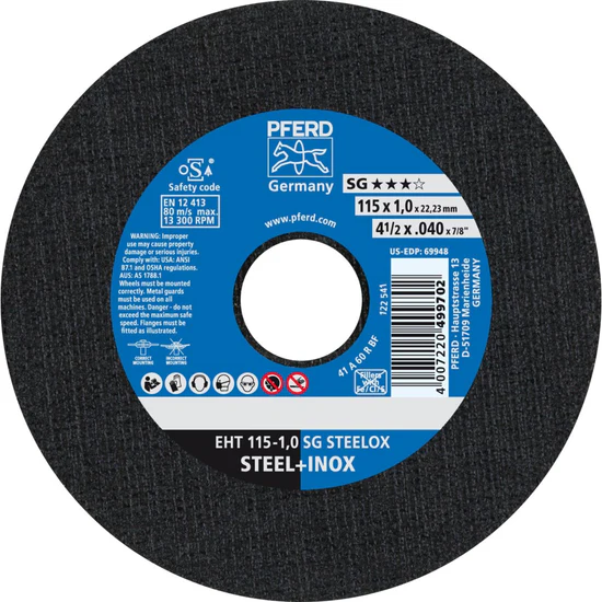 PFERD Cut-off wheel 115-1.0 SG STEELOX