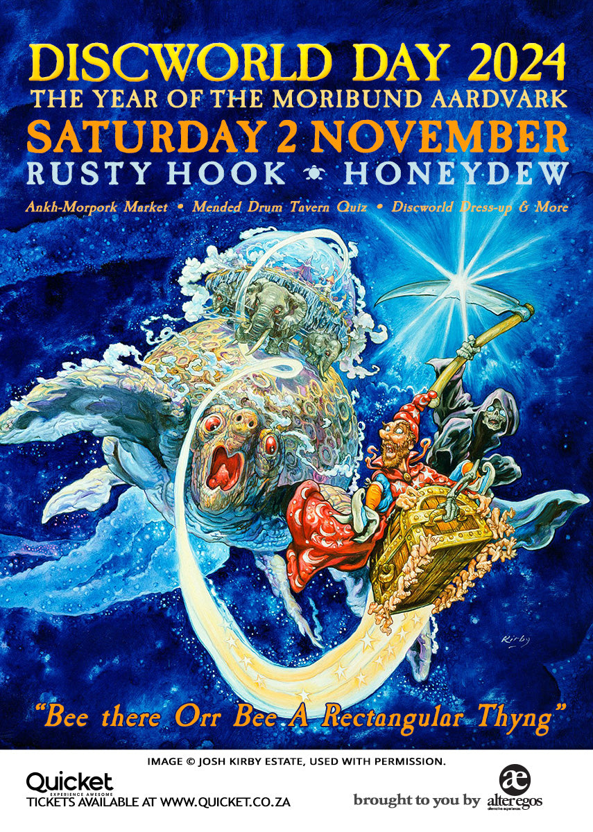 DISCWORLD DAY 2024 - Saturday 2 November 2024:  10am to 5pm Rusty Hook, Honeydew