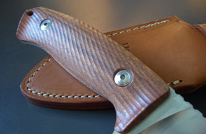 M3 ST- Hunting fix knife with NIOLOX blade Santos wood handle, leather sheath