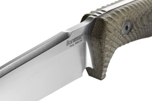 T5 CVG SOLID fixed blade Green Canvas handle with leather sheath Niolox SATIN