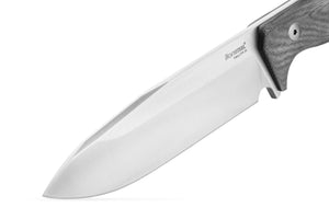 T6 3V CVB Fixed blade, CPM 3V SATIN blade, BLACK CANVAS handle with Kydex sheath