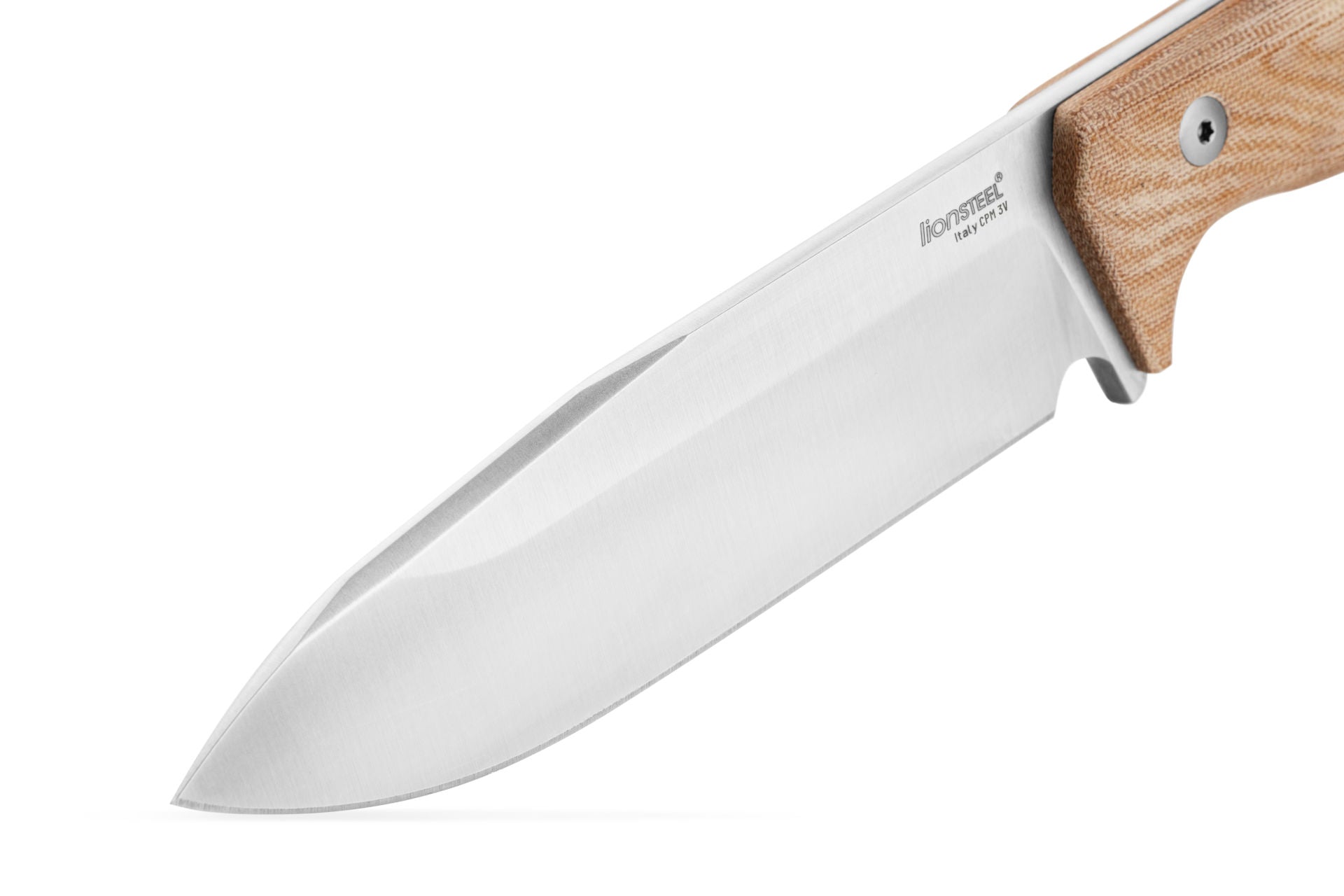 T6 3V CVN Fixed blade, CPM 3V SATIN blade, NATURAL CANVAS handle with Kydex sheath