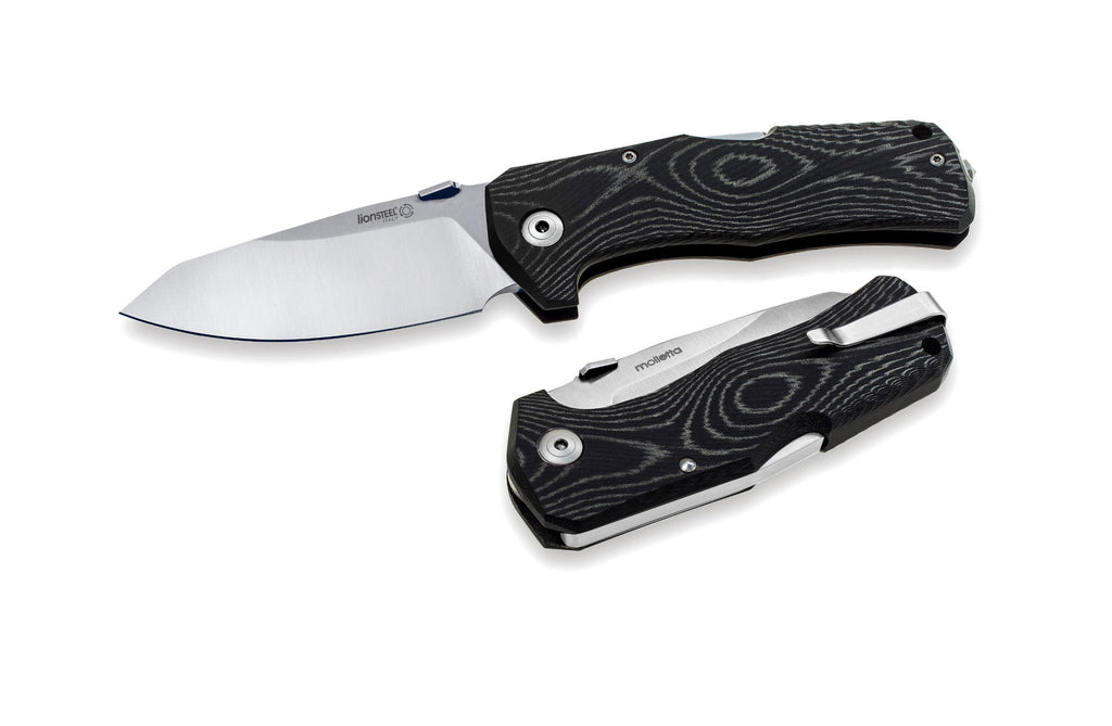 TM1 MS- Solid LockBack BLACK Micarta handle Sleipner SATIN Blade IKBS