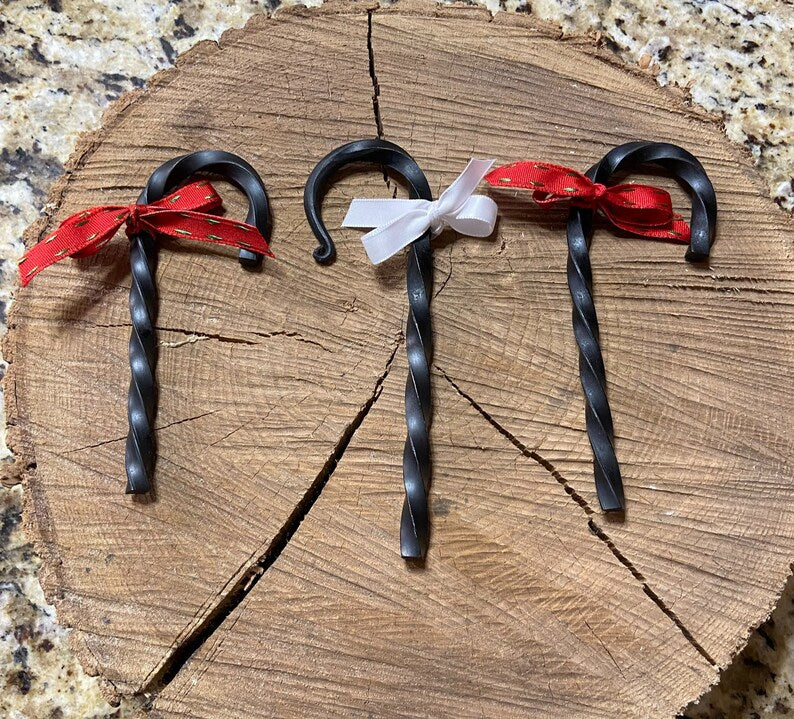 Forged Candy Cane Christmas Decoration