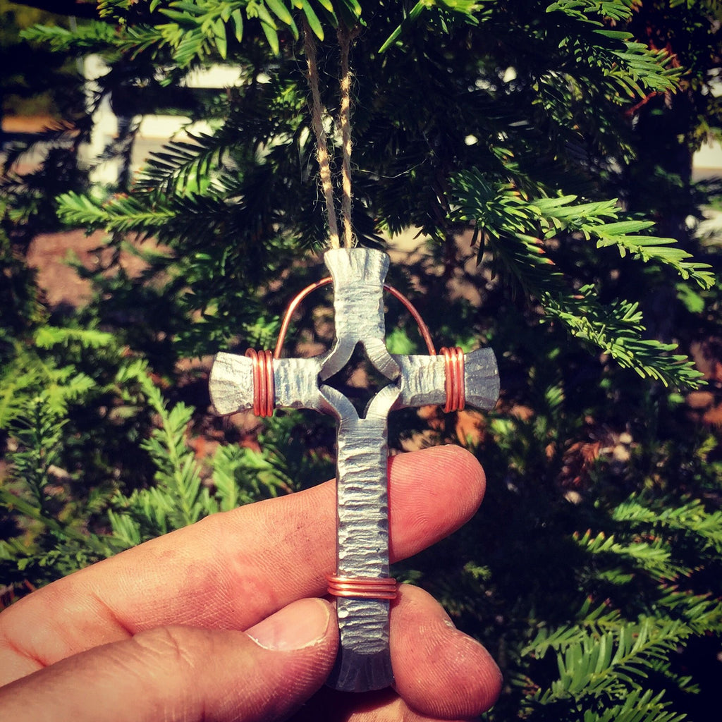 Forged Cross Christmas Decoration